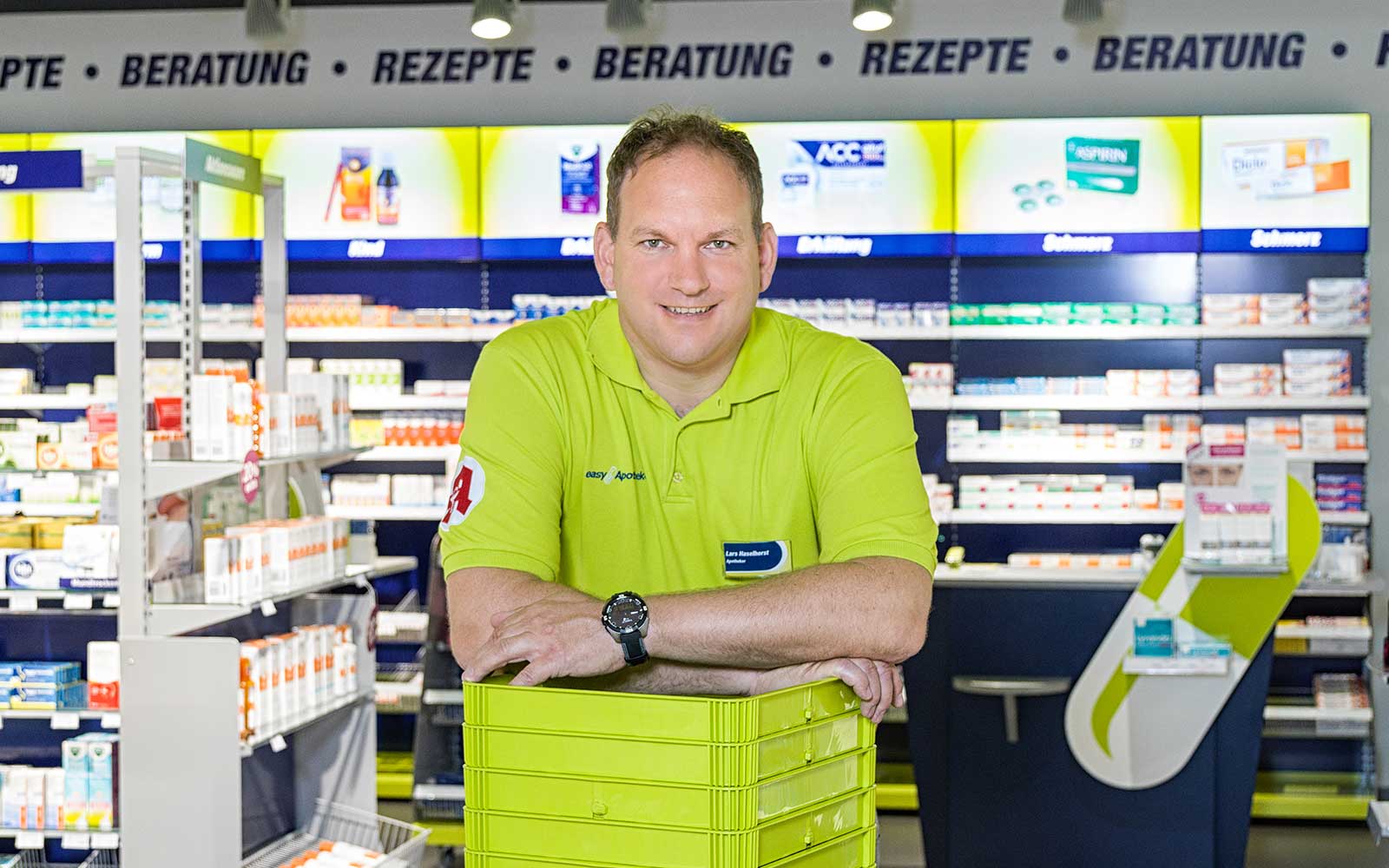 Apotheker Lars Haselhorst in seiner easyApotheke in Wolfsburg